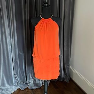 Orange and Gold Caché Dress Size 2